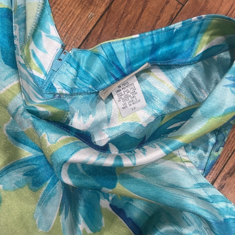 Expressions Blue Sleeveless Scoop Neck Sundress - Picture 4 of 16